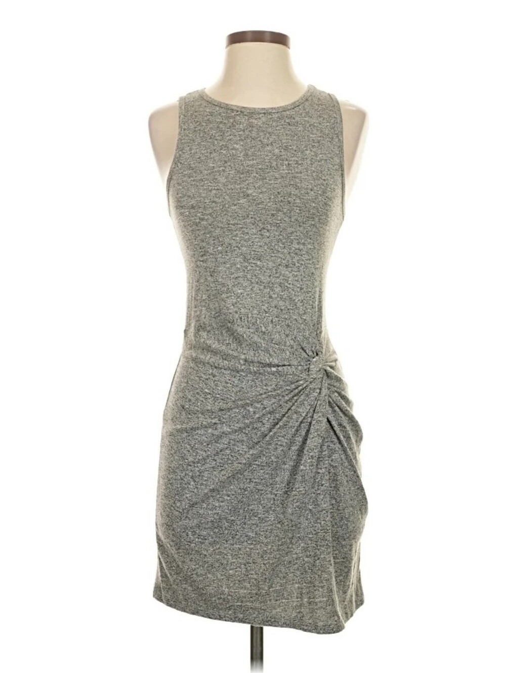 Abercrombie Heather Grey Sleeveless Knot-Detail Mini Dress